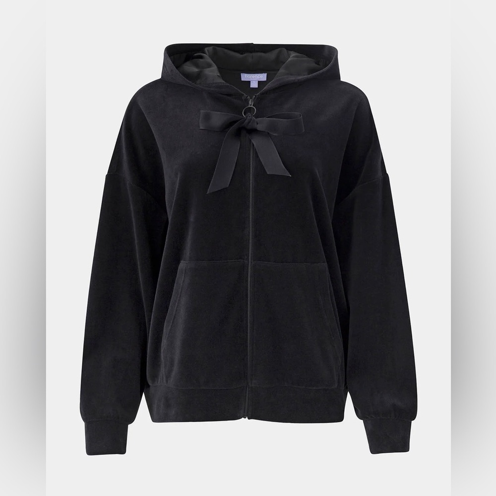 Florence by Mills VELOUR BOW HOODIE Black Size Small